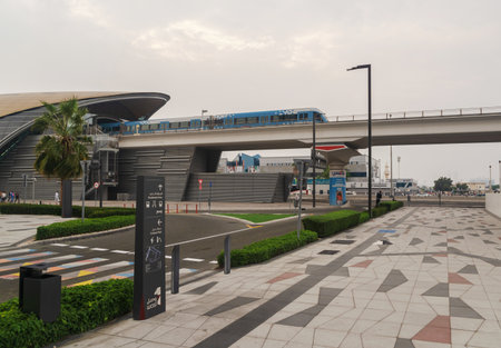 Dubai, United Arab Emirates, Middles East - December, 28, 2023 - Al Jafilia Metro Station Red Line -...