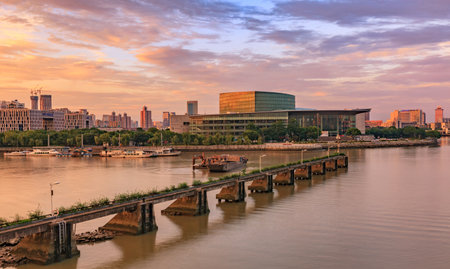 Early morning city landscapeのeditorial素材