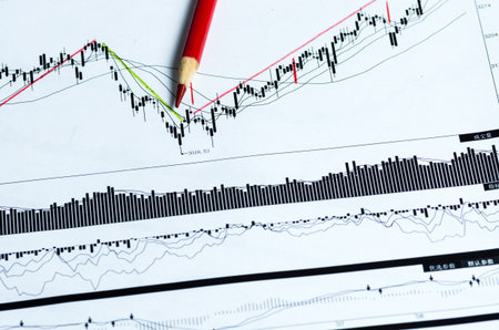 Financial chart close up viewの写真素材