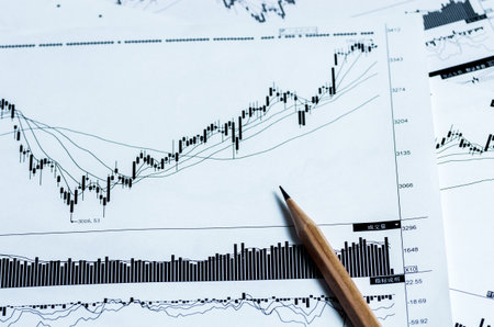 Financial chart close up viewの写真素材