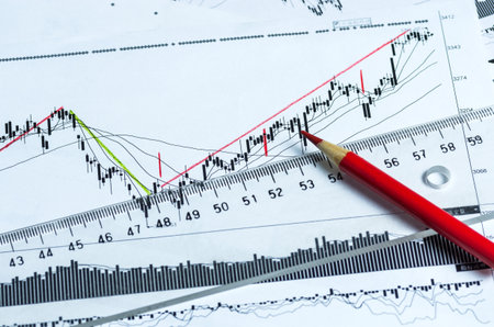 Financial chart close up viewの写真素材