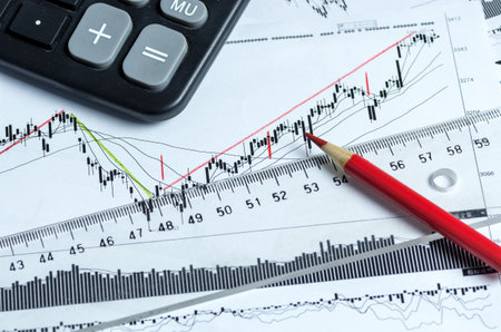 Financial chart close up viewの写真素材