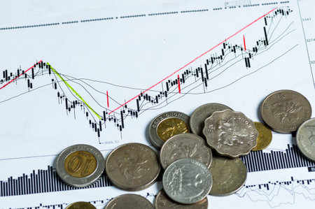 Financial chart close up viewの写真素材