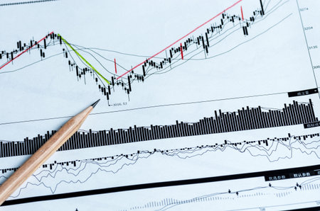 Financial chart close up viewの写真素材