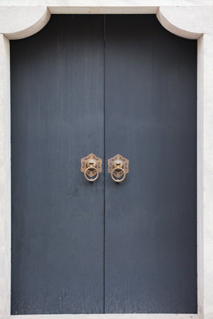 A black doorの写真素材