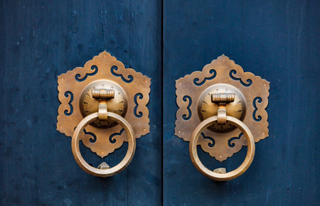 Traditional oriental doorの写真素材