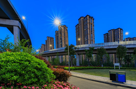 House and Viaductの写真素材