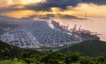 Ningbo Chuanshan Portの写真素材