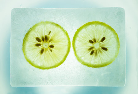 ice frosting lemonの写真素材