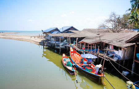 fishery village in Thailand のeditorial素材