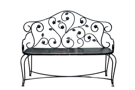 iron chair isolated with Clipping pathの写真素材