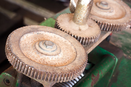 old and rust gear close up