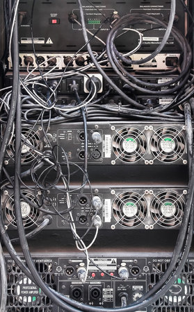back side of amplifierの写真素材