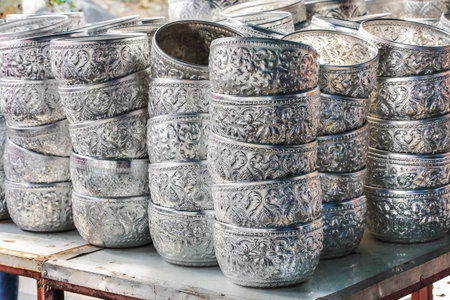silver bowlの写真素材