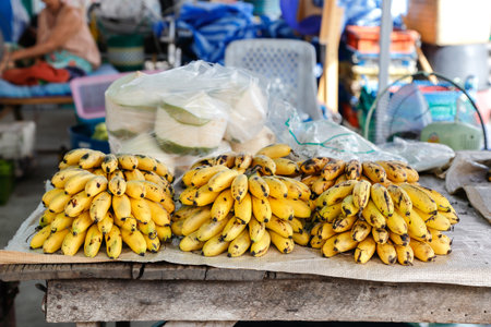bananas sale in local marketの写真素材