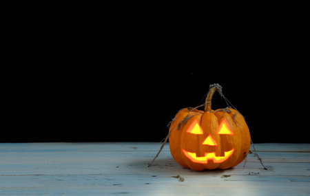 halloween pumpkin  in dark scene