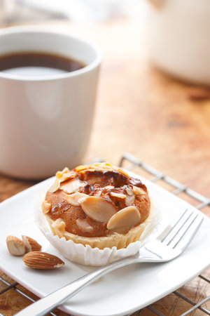 Almond cup cakes in natural setting.の写真素材