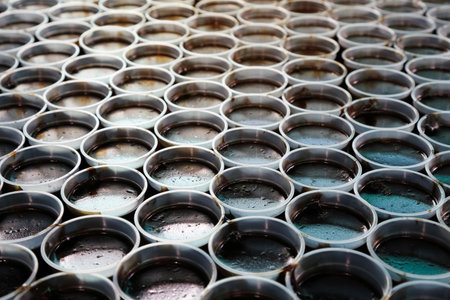 Grass jelly in plastic cupの写真素材