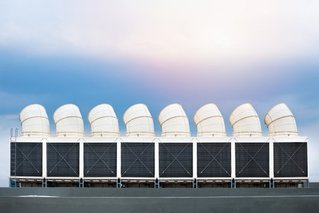 air ventilation system in factoryの写真素材
