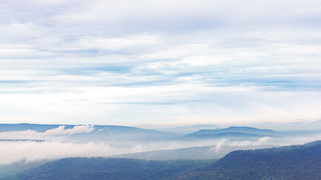 Morning winter calm mountain landscape.の写真素材