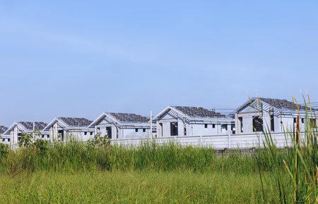 BANGKOK THAILAND - December 13, 2022: Perfect Park Romklao-Suvarnabhumi is a house and villa project located in Min Buriのeditorial素材