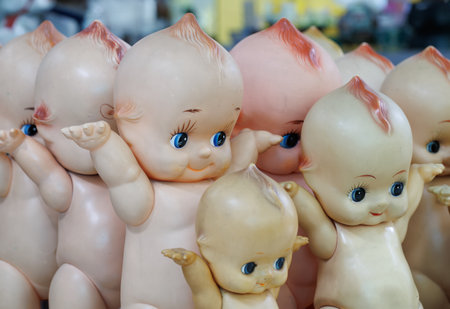 PHRA NAKHON SI AYUTTHAYA,THAILAND - AUGUST 5, 2023 : The vintage Kewpie doll collection at Lan Khong Len toy museum.のeditorial素材