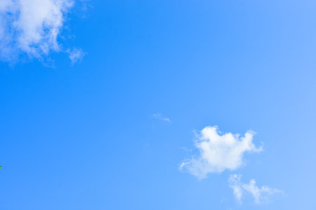 Beautiful blue sky with white clouds in the afternoon.の写真素材