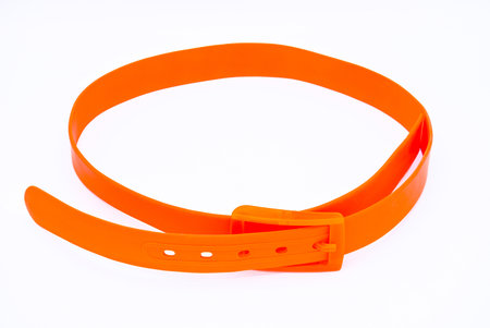 The red belt is pleasant to wear because it so beautifulの写真素材