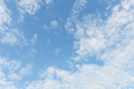 Blue sky and white clouds for backgroundの写真素材