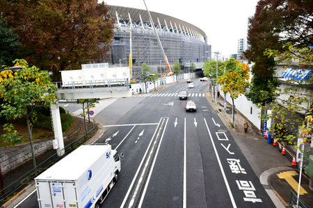 Tokyo,Japan November 21 2018 Unidentified Japanese buildings and buildings in Tokyo.のeditorial素材