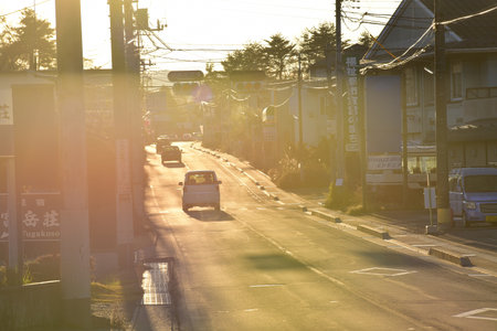 Yamanashi  japan November 23 2018 morning in the cold weather in a rural village of Japan.のeditorial素材