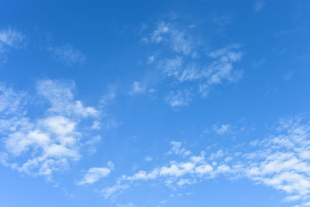 Blue sky and white clouds for backgroundの写真素材