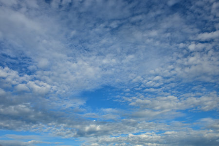 Blue sky and tiny white clouds for background