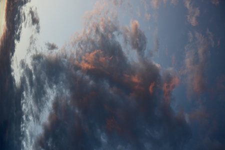 Blue sky and tiny white clouds for background.