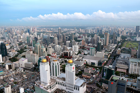 bangkok bird eye viewのeditorial素材