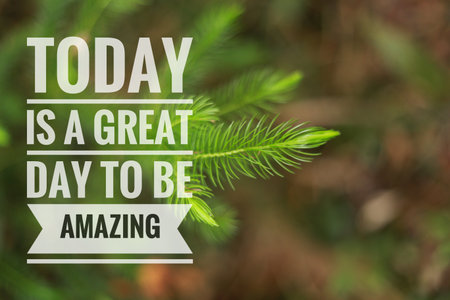 Inspirational quote on blurred background.の写真素材