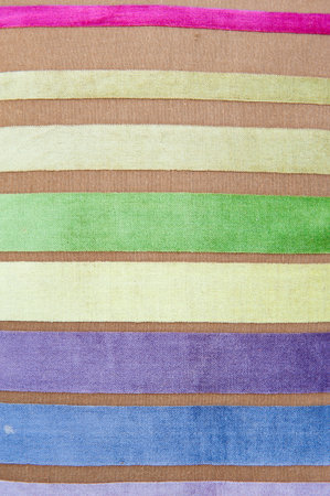 Fabric with colorful pattern, background and texture の写真素材