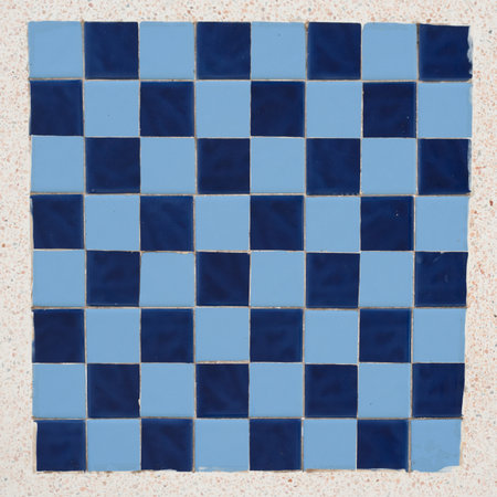 Ceramic chess board  on marble backgroundの写真素材