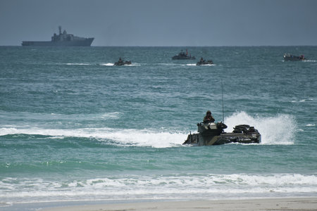 Hat Yao Beach,Sattahip-JUNE  10, bilateral naval exercise series between the United States and Thailand, The 19th annual Cooperation Afloat Readiness and Training (CARAT) on JUNE 10,2013 at Hat Yao Beach,Sattahip, THAILANDのeditorial素材