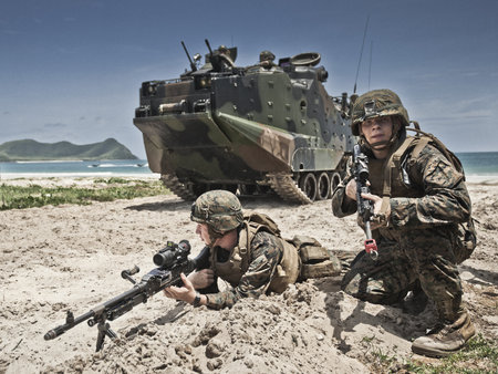 Hat Yao Beach,Sattahip-JUNE  10, bilateral naval exercise series between the United States and Thailand, The 19th annual Cooperation Afloat Readiness and Training (CARAT) on JUNE 10,2013 at Hat Yao Beach,Sattahip, THAILANDのeditorial素材