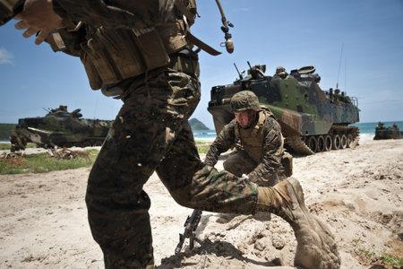 Hat Yao Beach,Sattahip-JUNE  10, bilateral naval exercise series between the United States and Thailand, The 19th annual Cooperation Afloat Readiness and Training (CARAT) on JUNE 10,2013 at Hat Yao Beach,Sattahip, THAILANDのeditorial素材