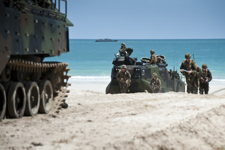Hat Yao Beach,Sattahip-JUNE  10, bilateral naval exercise series between the United States and Thailand, The 19th annual Cooperation Afloat Readiness and Training (CARAT) on JUNE 10,2013 at Hat Yao Beach,Sattahip, THAILANDのeditorial素材