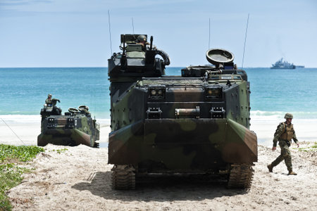 Hat Yao Beach,Sattahip-JUNE  10, bilateral naval exercise series between the United States and Thailand, The 19th annual Cooperation Afloat Readiness and Training (CARAT) on JUNE 10,2013 at Hat Yao Beach,Sattahip, THAILANDのeditorial素材