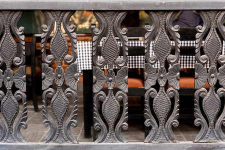 Wooden pattern for decor hotel,Nepalの写真素材