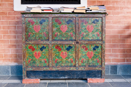 Old wooden cabinet ,Tibet styleの写真素材
