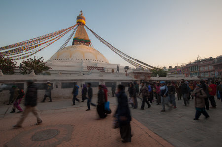 Boudhanath Stupa in the Kathmandu valley, Nepalのeditorial素材