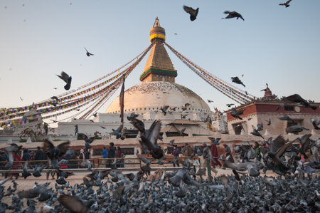 Boudhanath Stupa in the Kathmandu valley, Nepalのeditorial素材