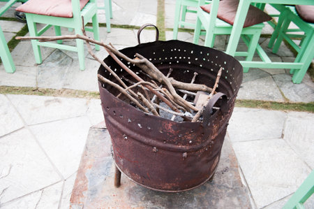 firewood in tankの写真素材