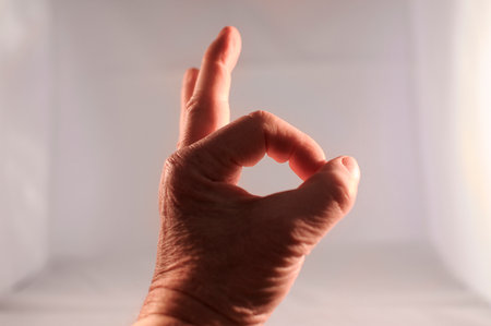 A hand show the sign of perfectの写真素材