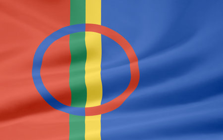 Flag of the Sami areaの写真素材